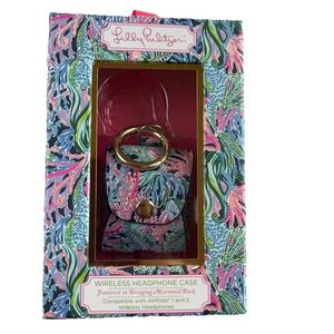 NIB LILLY Pullitzer "Bringing Mermaid Back" Wireless Headphone‎ Case Airpods